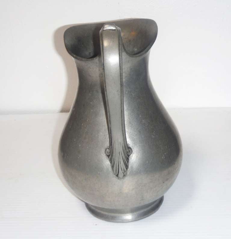 Monumental Pewter Pitcher and Bowl Dated 1760 In Excellent Condition For Sale In Los Angeles, CA