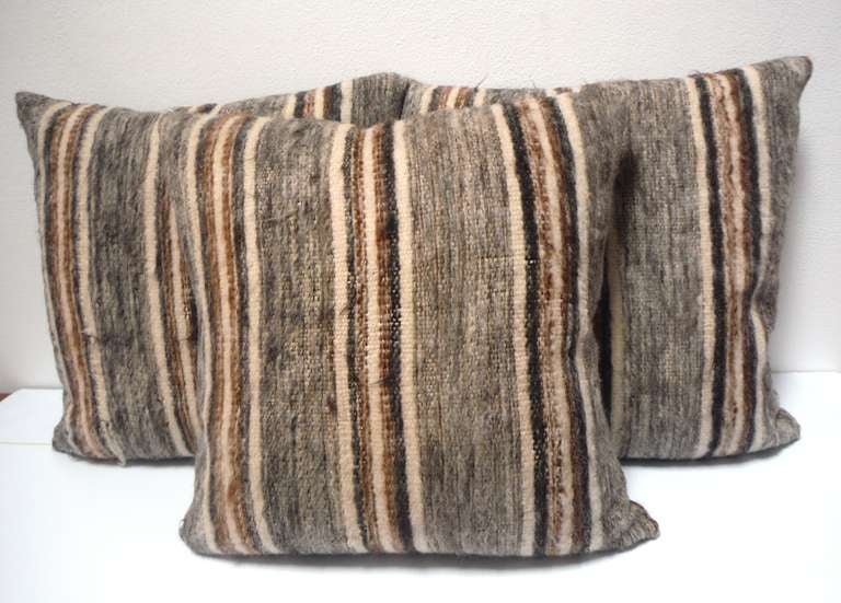 Early Saddle Blanket  Hand Woven Pillows/ Soft Angora Wool