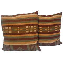 Pair of 19thc Horse Blanket Pillows