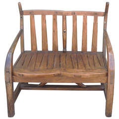 19th Century Folky & Rustic Bench From the Mid West