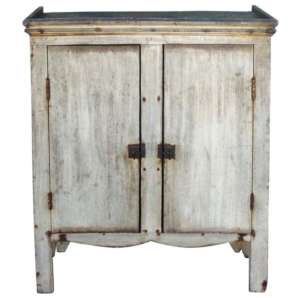 Amazing 19thc Original Sage Green Painted Jelly Cupboard