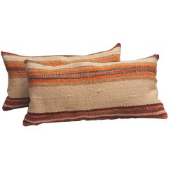 Pair of Navajo Weaving, Saddle Blanket Pillows