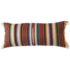 Vintage Amazing Mexican Serape Bolster Pillow