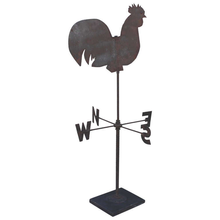 19th c. New England Folk Art Copper Sailboat Weather Vane For Sale at