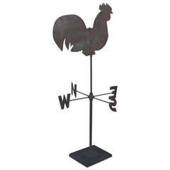 19th Century Handmade, Sheet Iron Rooster Weather Vane 10