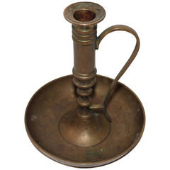 19th Century Brass Nightstand Candleholder