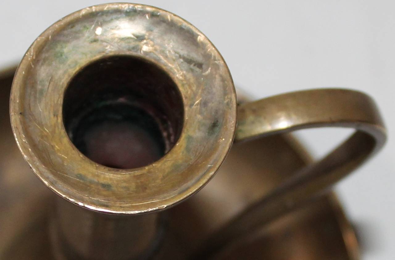 19th Century Brass Nightstand Candleholder