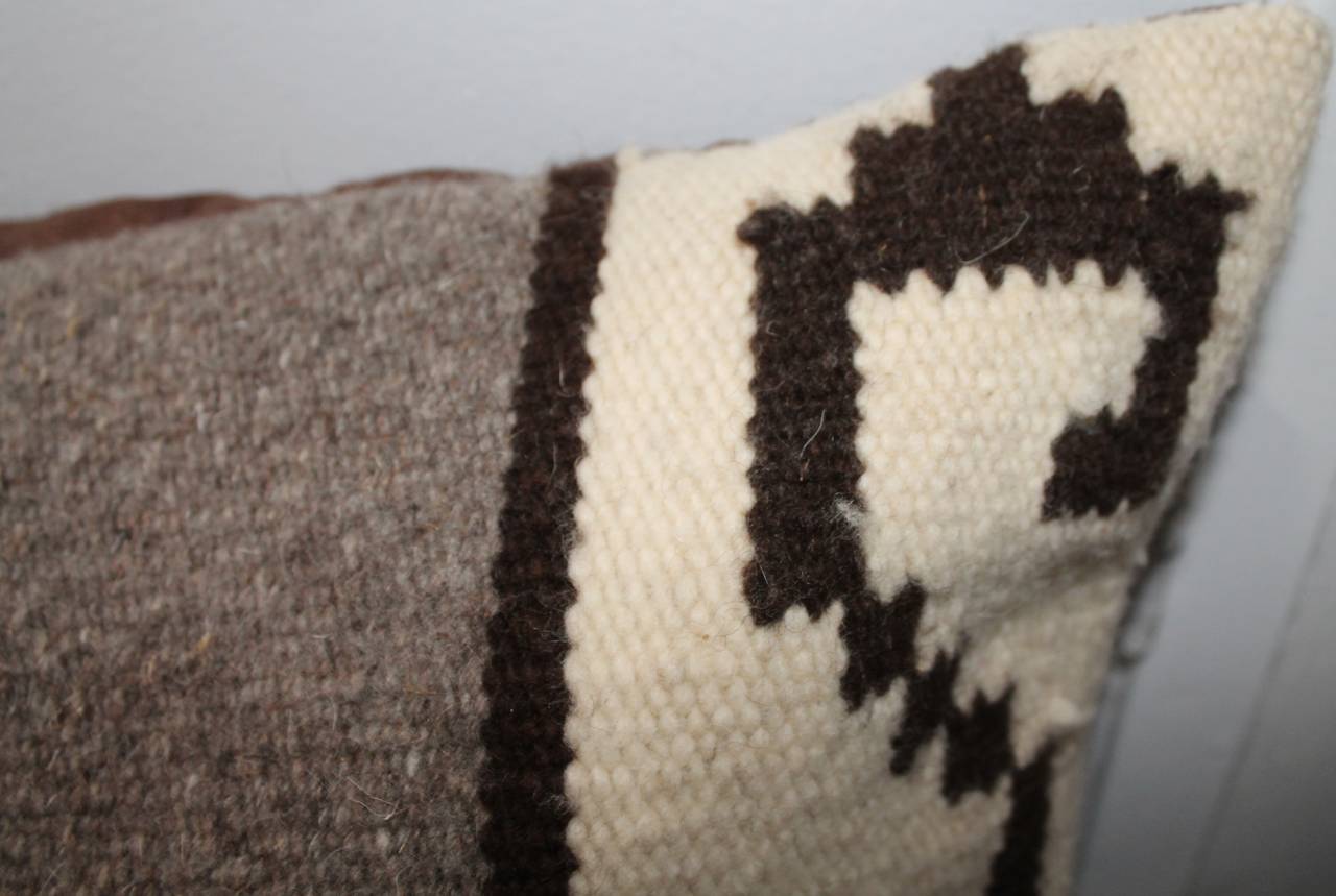 American Mexican Indian Weaving Geometric Bolster Pillow For Sale