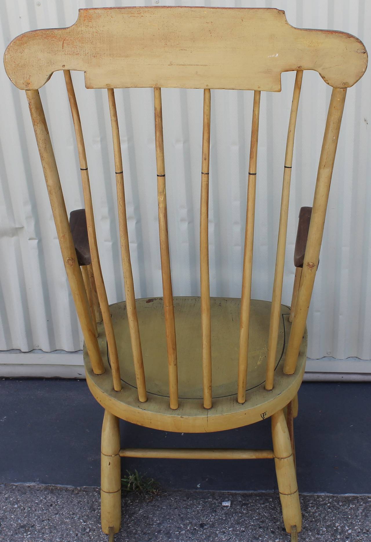 American Classical 19th Century Fancy Original Painted Rocking Chair from New England For Sale