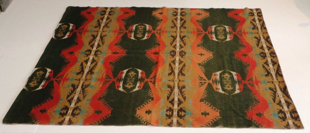 Early & Rare Oregon City Wool Indian  Design Blanket/dated 1909