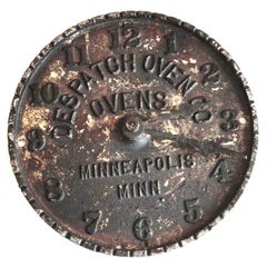 19th Century Cast Iron Clock Face Trade Sign "Dispatch Oven Co."