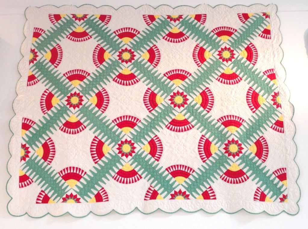 Fantastic Early 20thc New York Beauty Quilt From Ohio