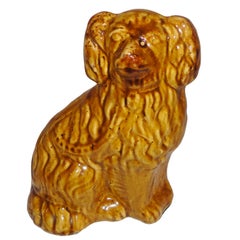 19th Century Rockingham or Bennington Pottery Dog