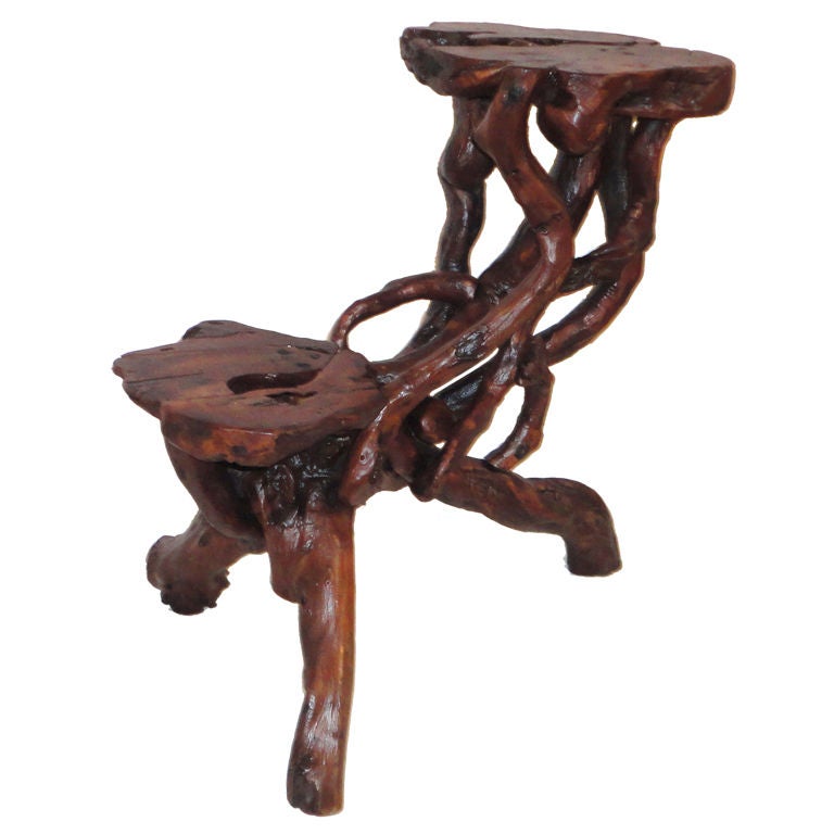 Early 20th Century Root and Twig Tabletop Plant Stand For Sale