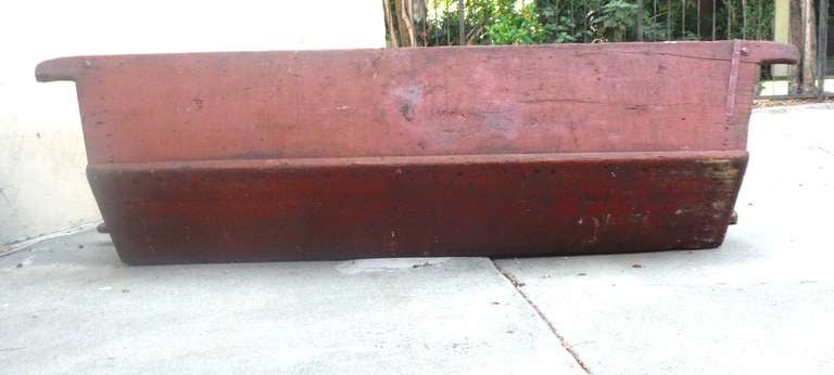 19thc Original Red Painted Horse Watering Trough From Pennsylvania 3