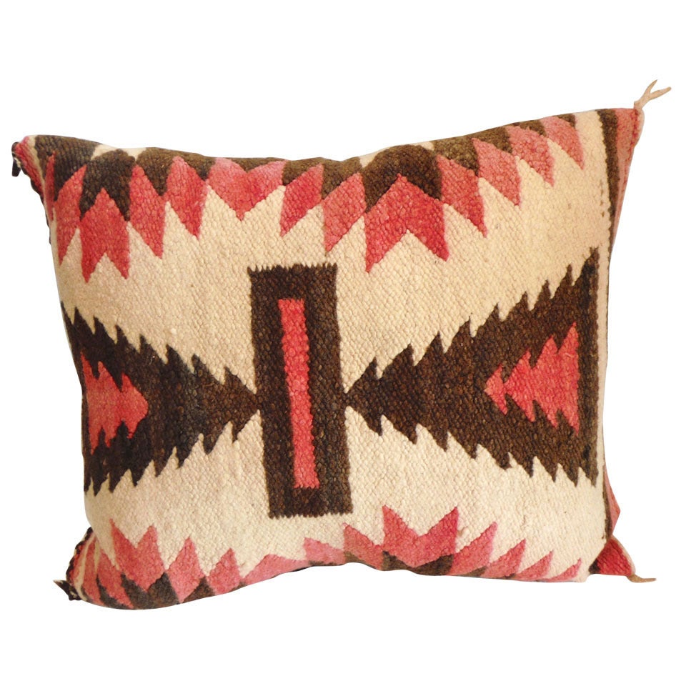 Early Navajo Weaving Saddle Blanket Geometric Pillow