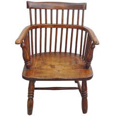 Antique 18thc English Birdcage Windsor Arm Chair