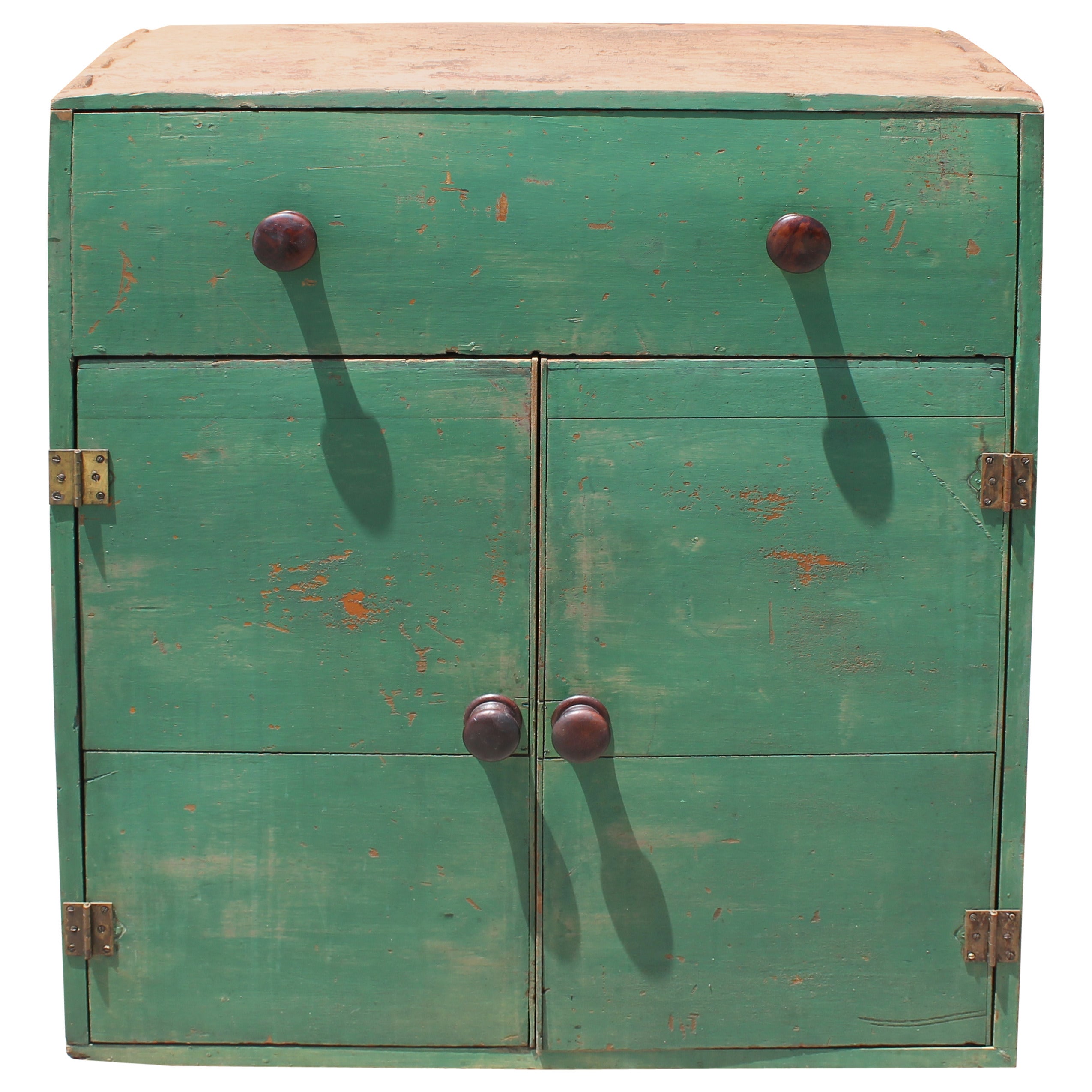 19th Century Early Original Painted Cabinet