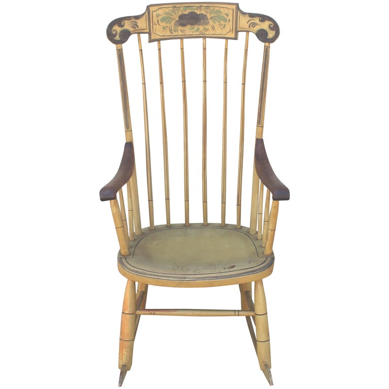 19th Century Fancy Original Painted Rocking Chair from New England For Sale  at 1stDibs | fancy rocking chairs, 19th century rocking chair