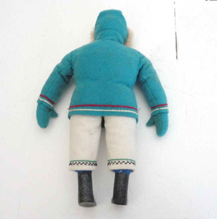 Folky Indian/Eskimo Doll With Carved Stone Head & Feet 2