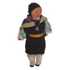 Antique Early 20thc Cochiti Indian Doll In Original Clothing