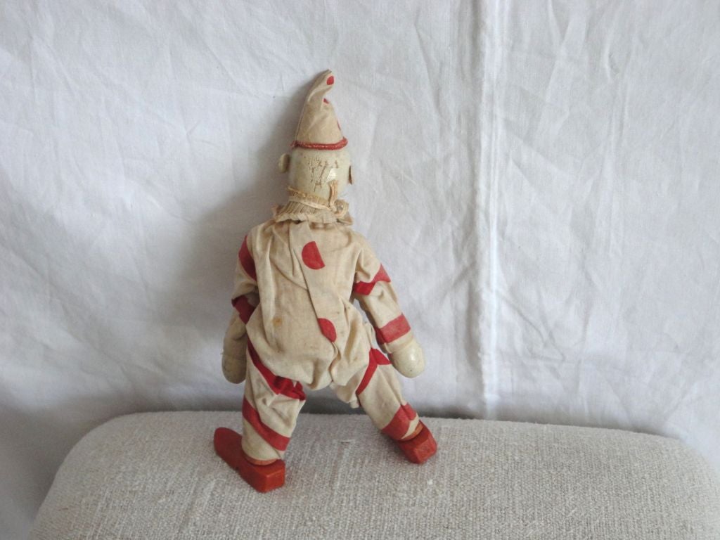 American Group Of Three Original Painted Schoehut Toy Clowns