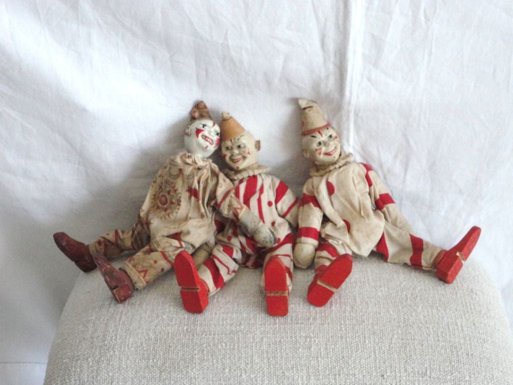 Group Of Three Original Painted Schoehut Toy Clowns 3