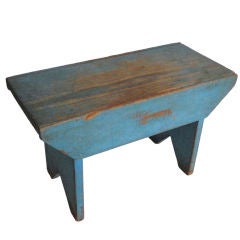 19thc Original Robin Egg Blue Stool