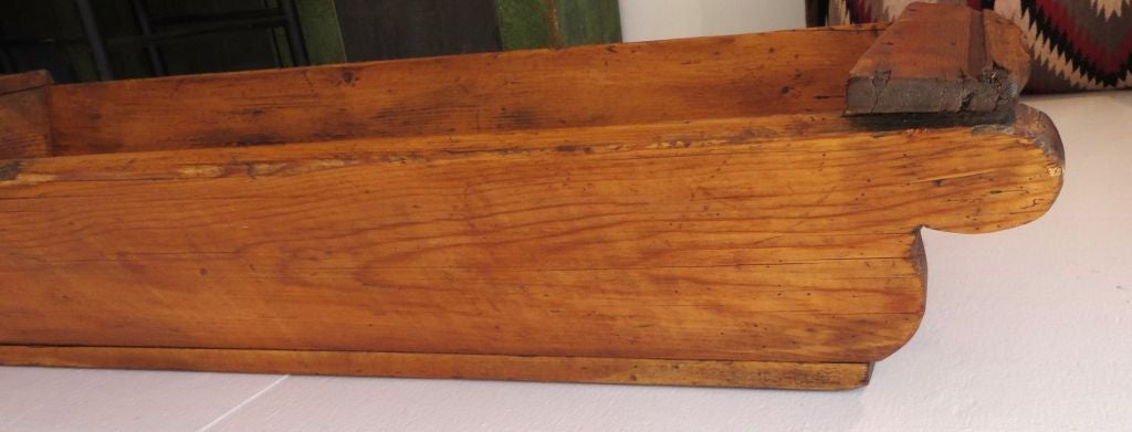 American 19thc Dough Tray W/lollypop End Cut Outs & Handles