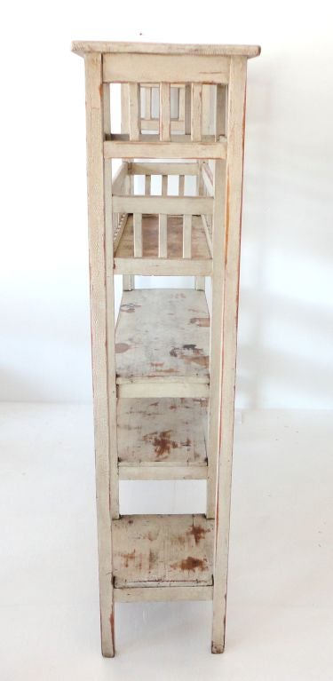 Early 20thc Original White Painted Plant Stand 3