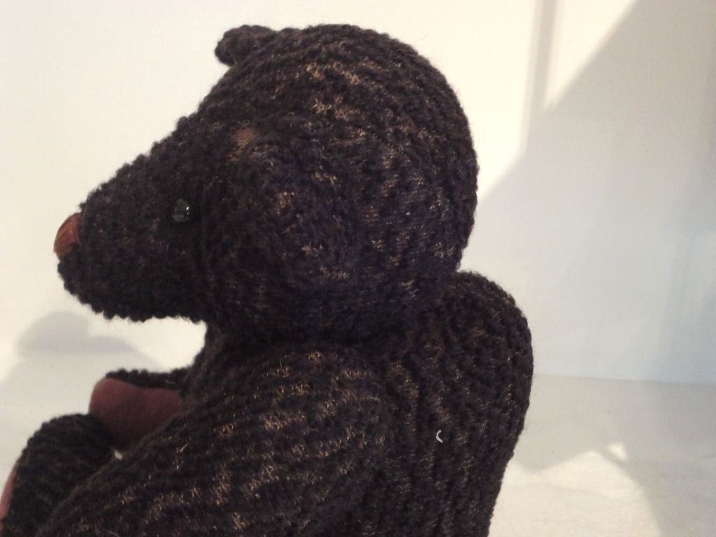 1930's Black Curly Mohair Humpback Bear W/jointed Arms And Legs 1
