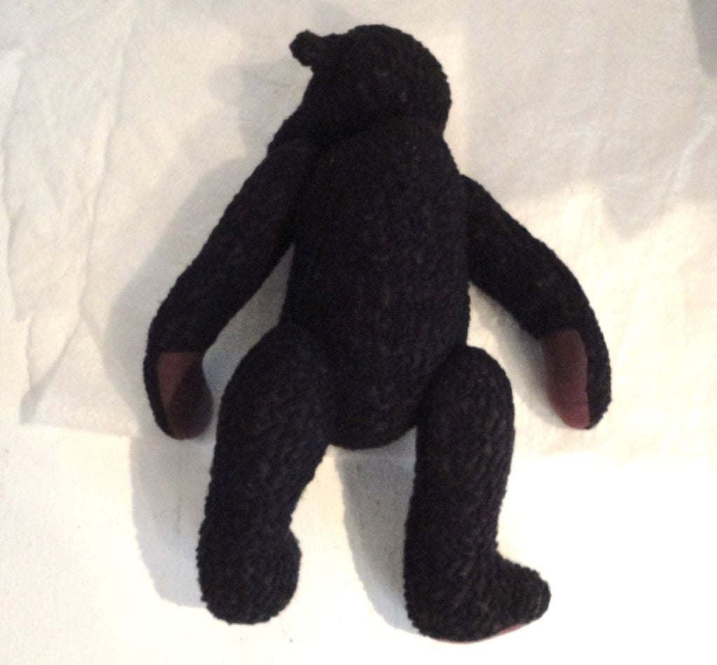 1930's Black Curly Mohair Humpback Bear W/jointed Arms And Legs 4