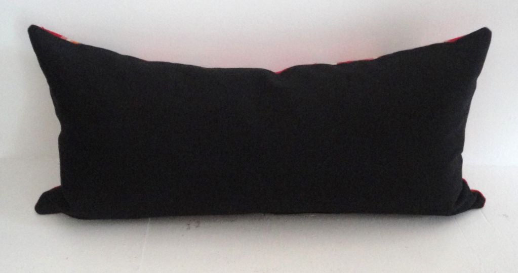 Woven 1940's Chimayo Mexico Indian Weaving Bolster Pillow