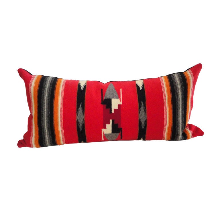 1940's Chimayo Mexico Indian Weaving Bolster Pillow