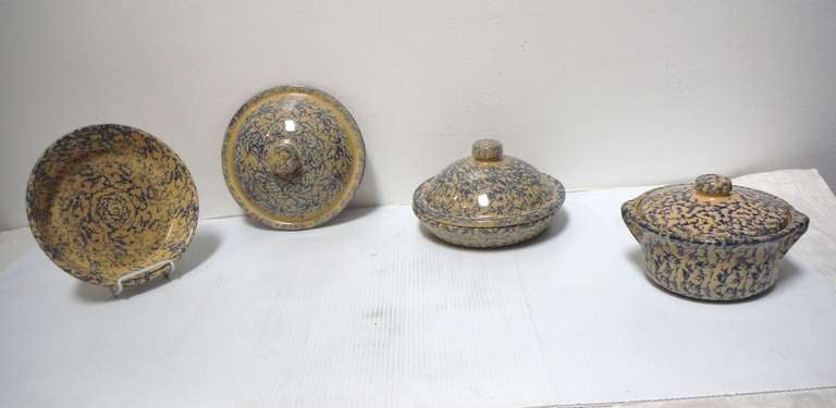 13 Piece Collection Of Sponge / Yelloware Pottery