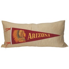 Arizona Indian Pennant on Linen Pillow