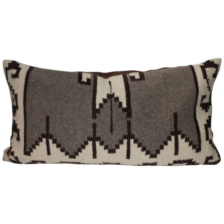 Mexican Indian Weaving Geometric Bolster Pillow For Sale