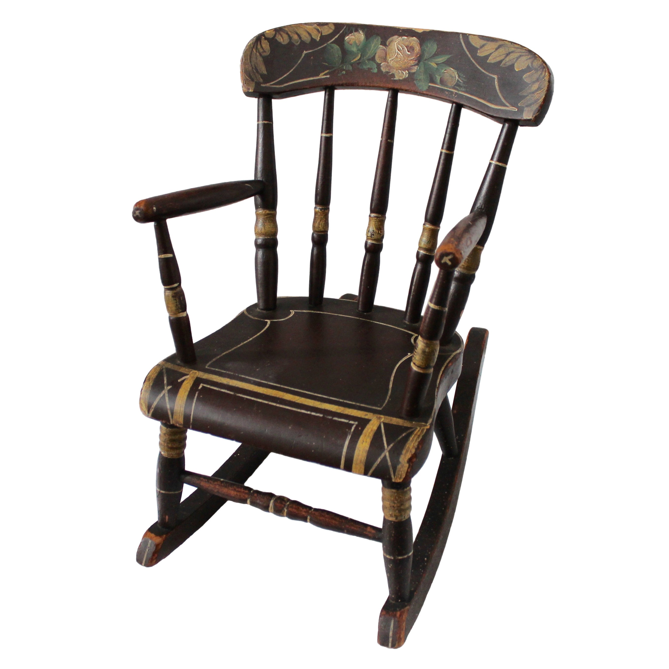 19th Century York County Pennsylvania, Original Painted Child's Rocking Chair