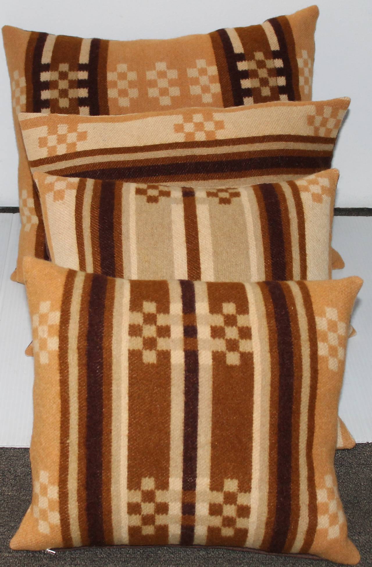 Group of Four Horse Blanket Pillows In Excellent Condition In Los Angeles, CA