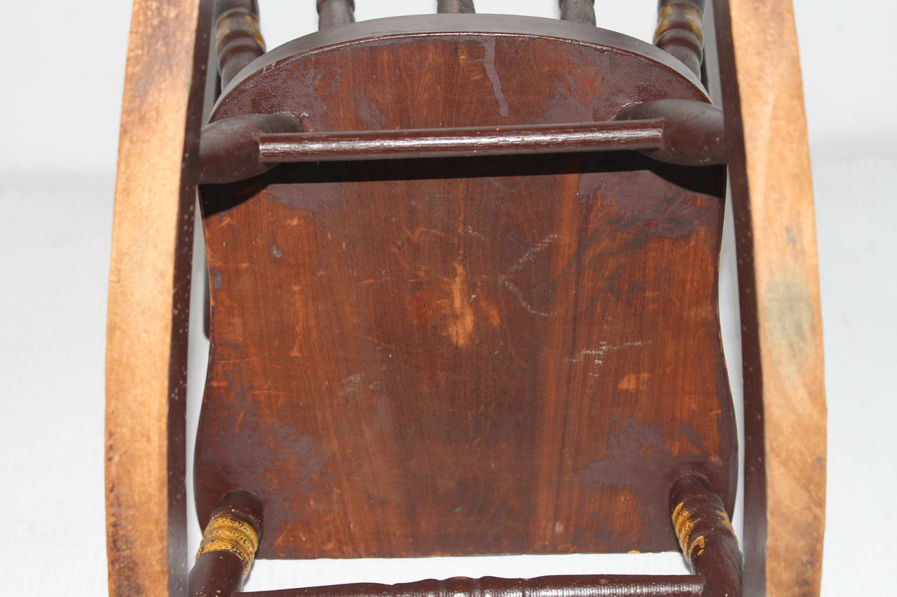 Wood 19th Century York County Pennsylvania, Original Painted Child's Rocking Chair