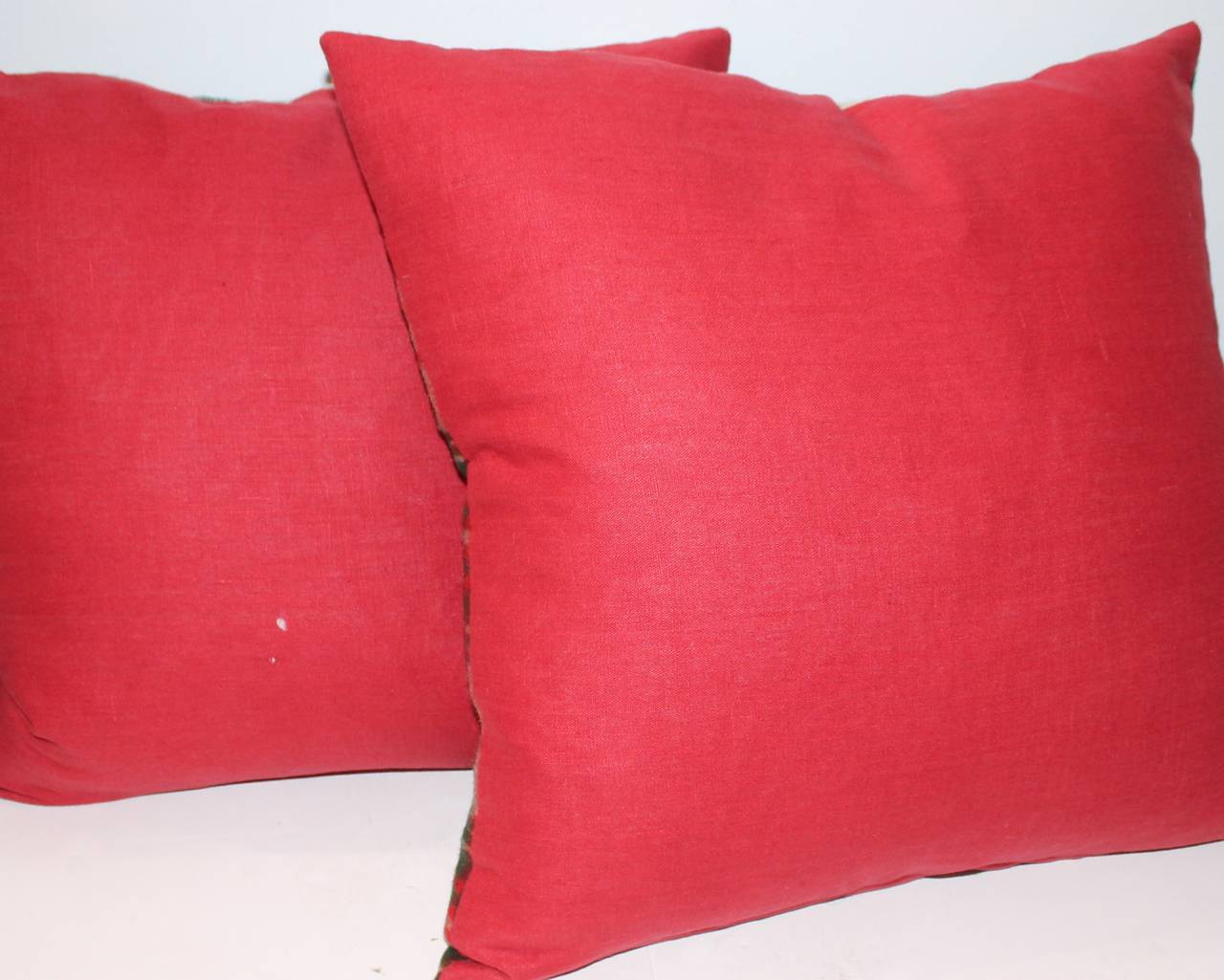 Pair of Wool Plaid Pillows For Sale at 1stdibs