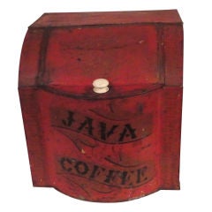 Antique Fantastic Original Painted "java/coffee Tin In Bittersweet Paint