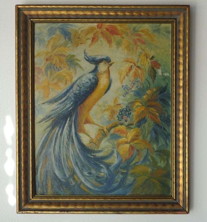 Mid-20th Century Signed Pr.of Oil Paintings Of Birds By  Listed Artist Fb Spencer