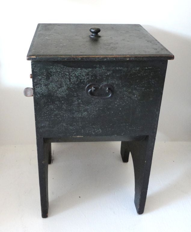 Fantastic 19th Century Original Painted Shaker Style Bin/Churn/Signed
