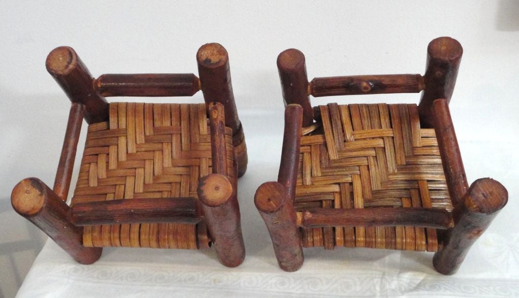 Pair Of Wonderful Salesman Sample Old Hickory Chairs 2