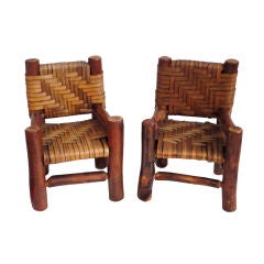 Pair Of Wonderful Salesman Sample Old Hickory Chairs