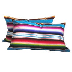 Fantastic Striped Mexican Indian Serape Weaving Bolster Pillows