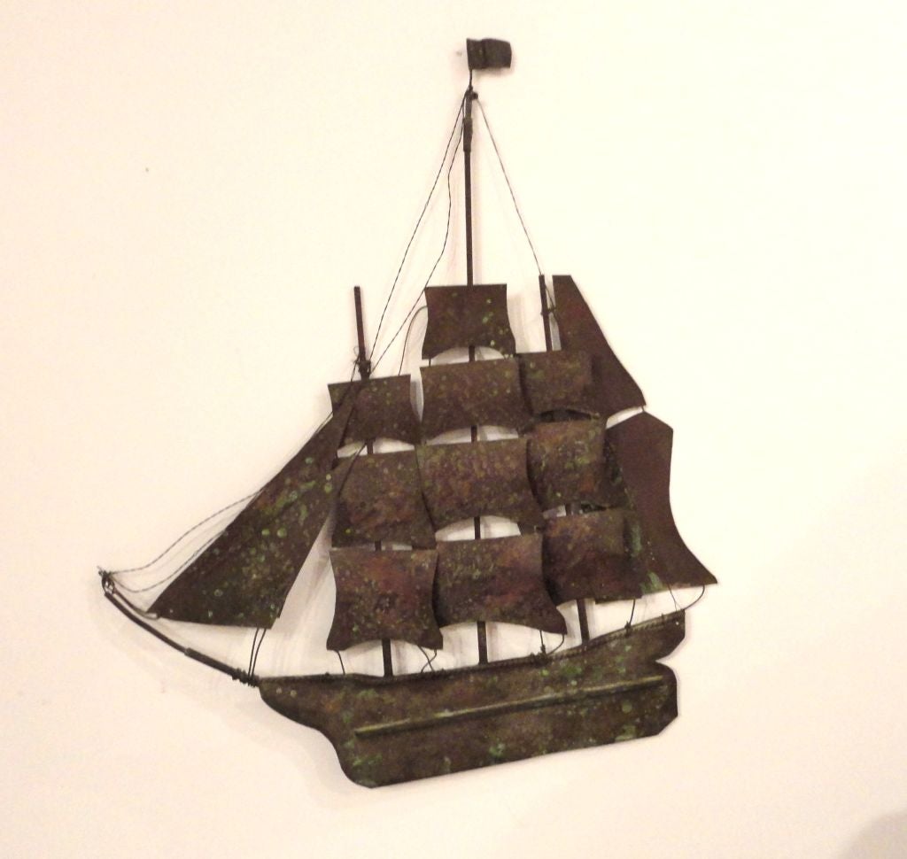 American Fantastic Early 20thc Folk Art Ship Sculpture