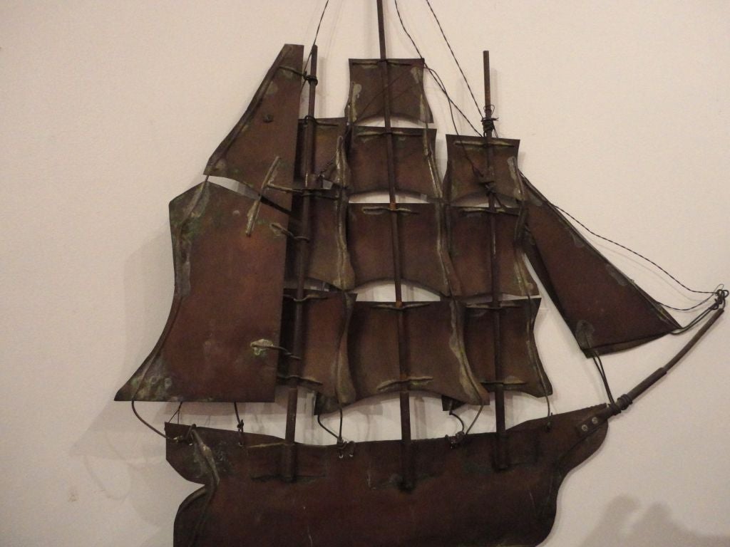 Fantastic Early 20thc Folk Art Ship Sculpture 3