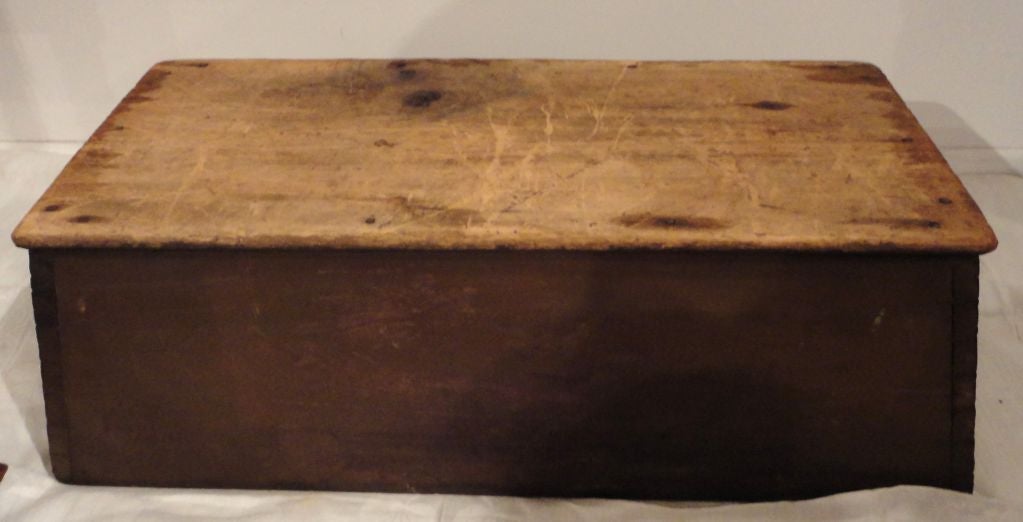 19th Century Original Brown Painted Dovetailed Dough Tray from PA 1